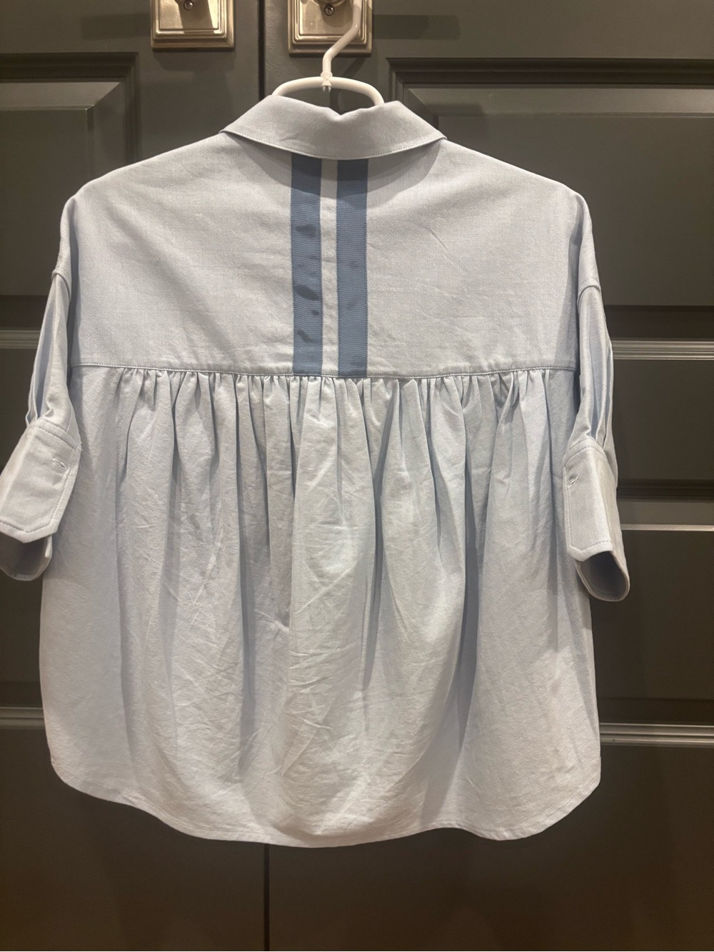 Maeve Mabel Boxy Oxford Shirt XXS in blue - Picture 4 of 5
